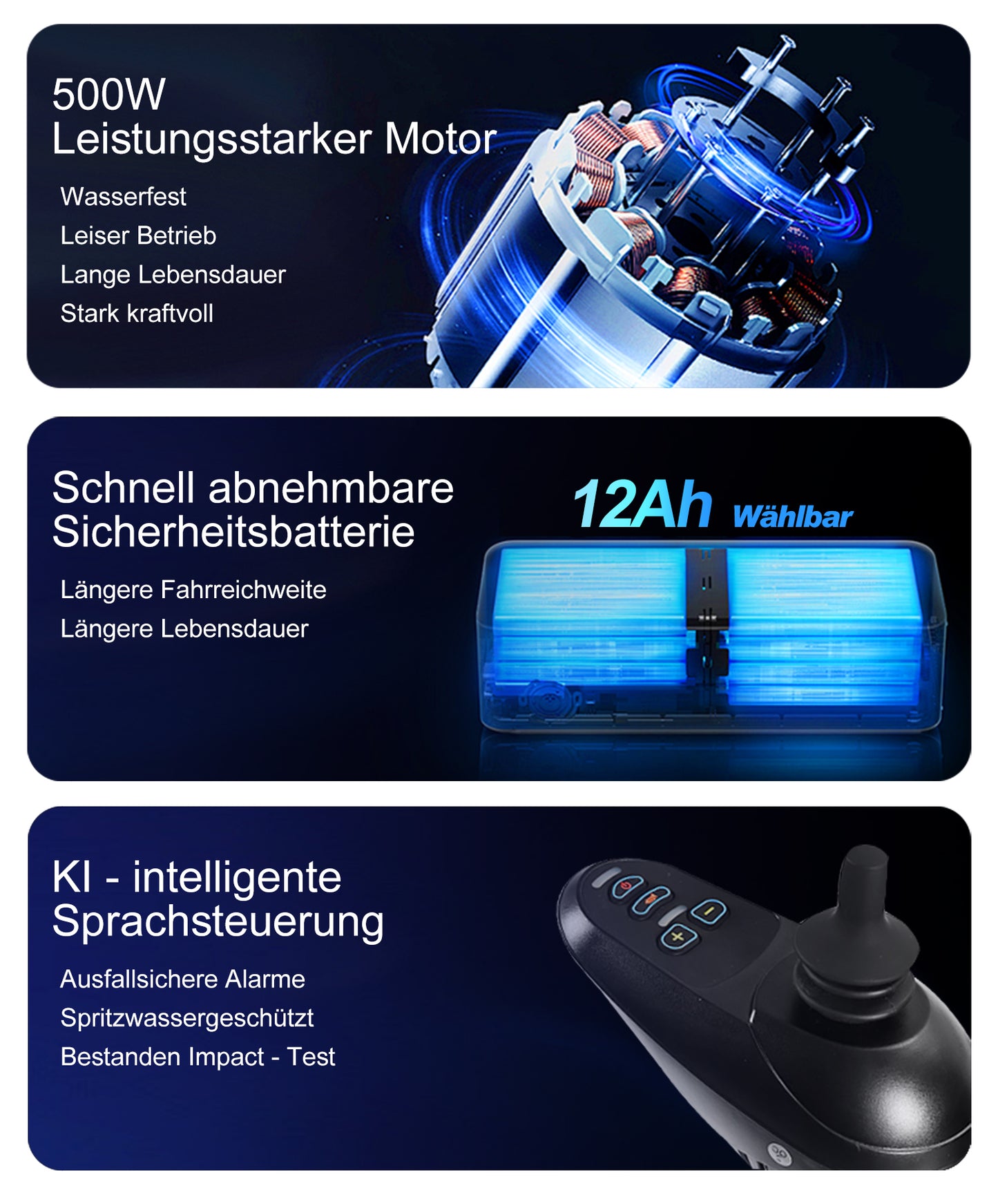 Nova-3 Faltbarer Elektrischer Rollstuhl, 20 km Reichweite