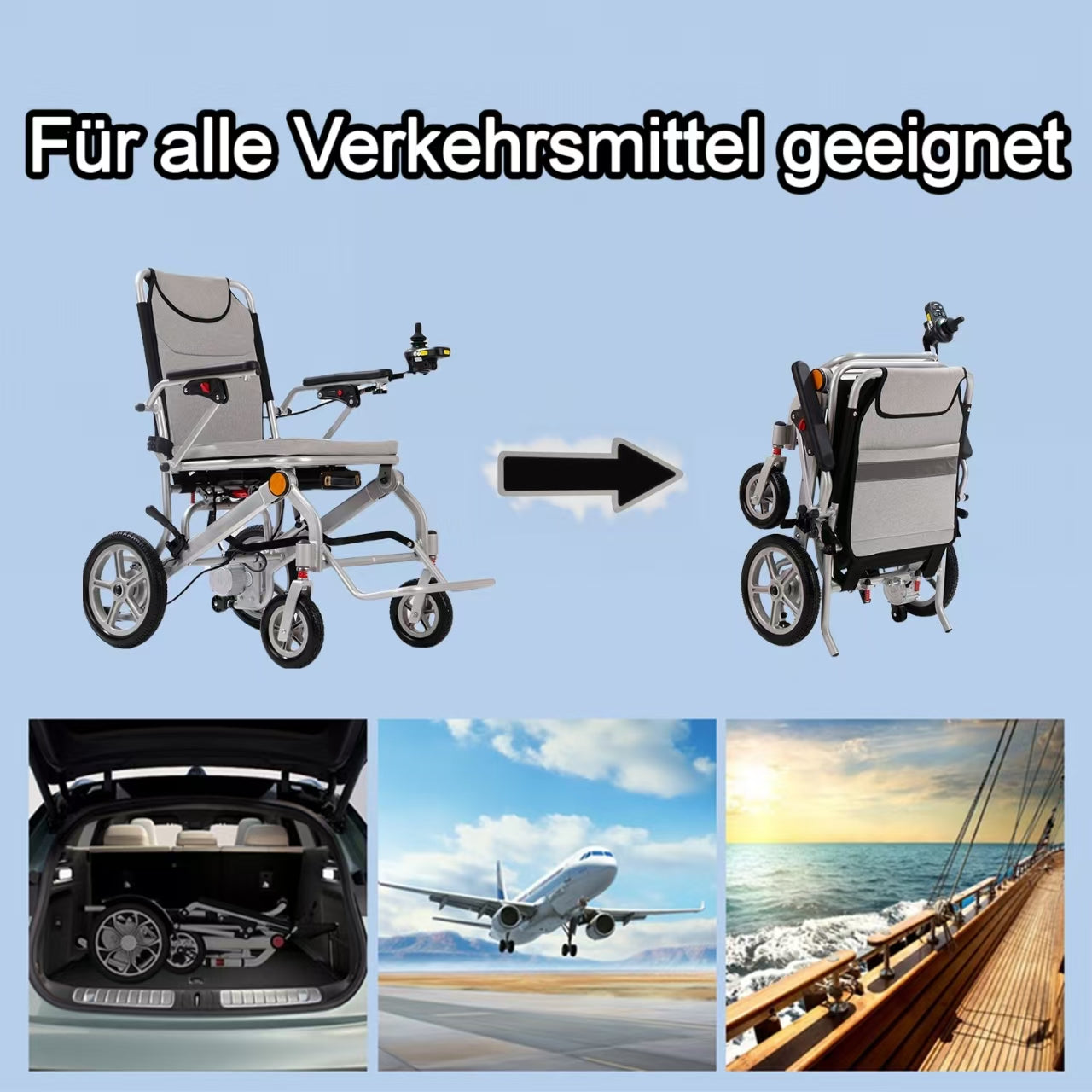 Nova-2 Elektrischer Rollstuhl – Verstellbare Kopfstütze, bequem und stützend