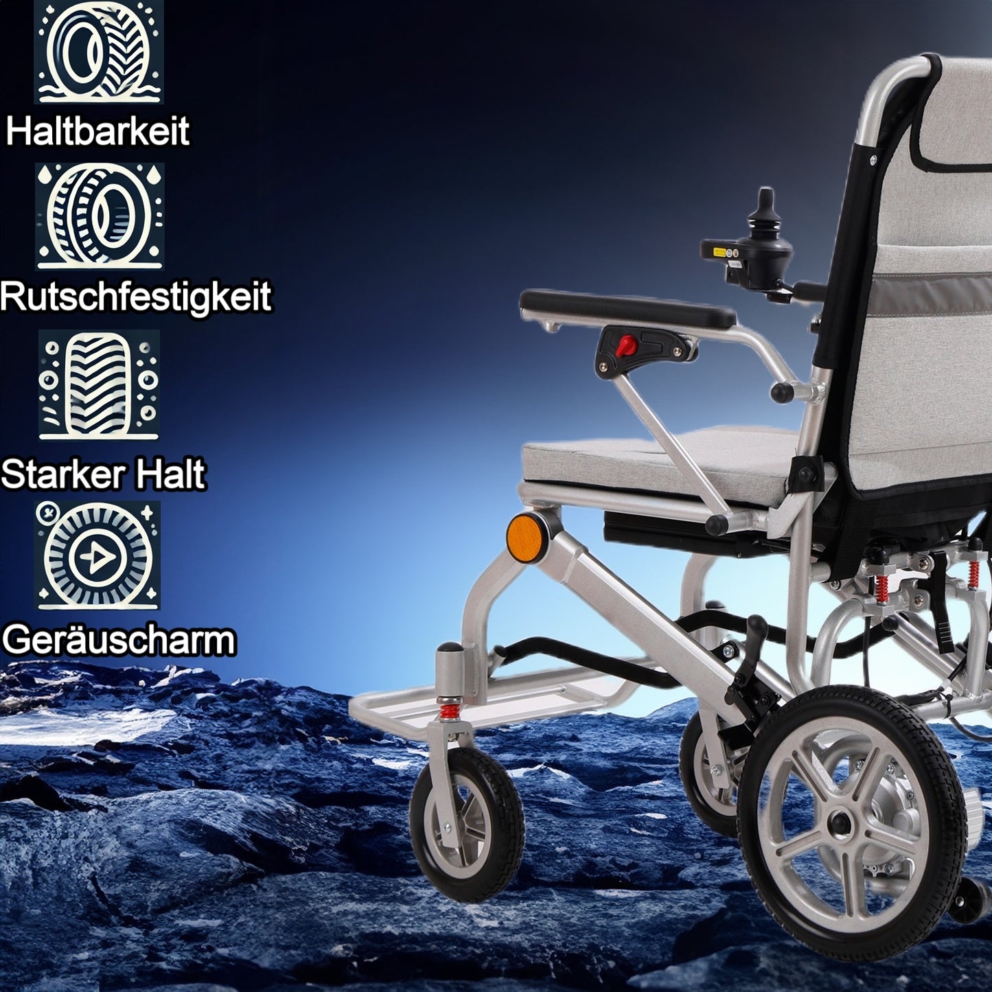 Nova-2 Elektrischer Rollstuhl – Verstellbare Kopfstütze, bequem und stützend