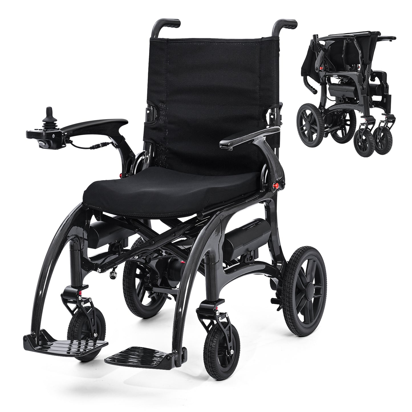 Nova-1 Carbon Elektrorollstuhl | Ultraleicht (13,8 kg), faltbar, mit Doppelakku bis 25 km Reichweite