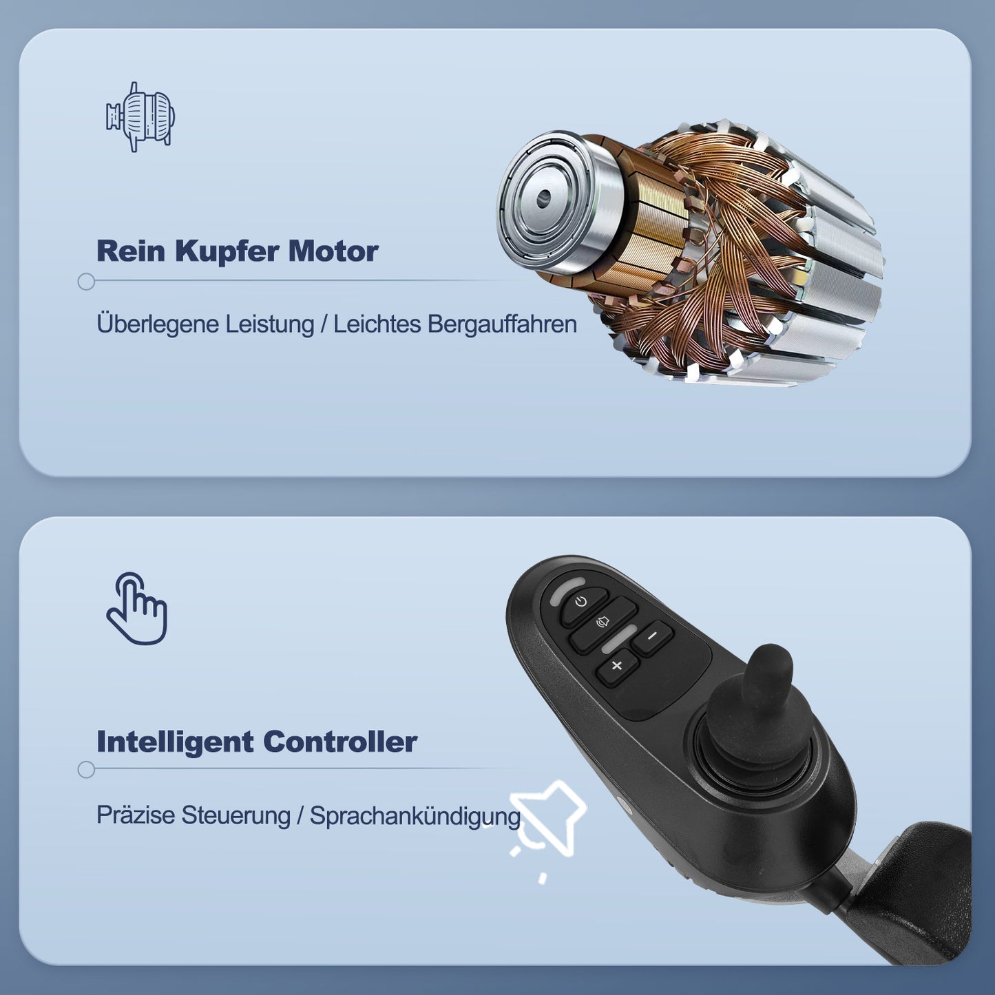 Nova-1 Elektrorollstuhl – 150 kg Tragfähigkeit, 15 km Reichweite, 400 W Motoren