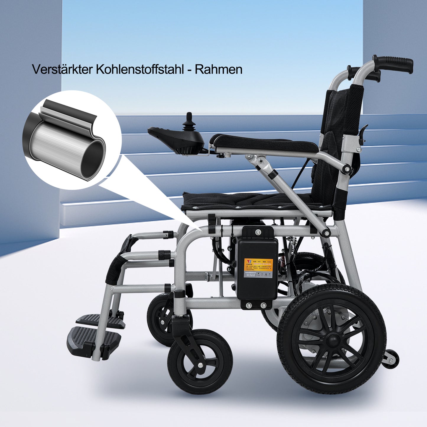 Nova-1 Elektrorollstuhl – 150 kg Tragfähigkeit, 15 km Reichweite, 400 W Motoren