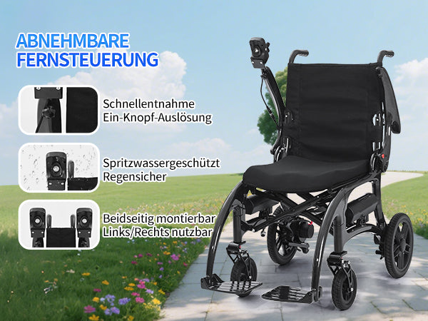 Nova-1 Carbon Elektrorollstuhl | Ultraleicht (13,8 kg), faltbar, mit Doppelakku bis 25 km Reichweite