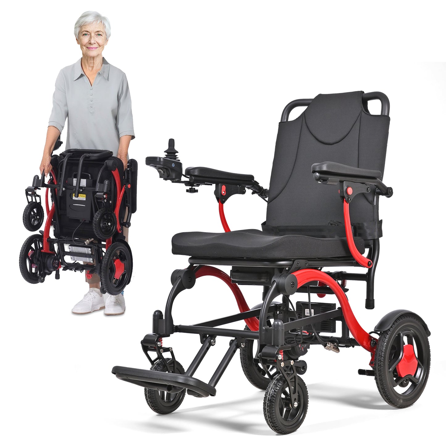 Nova-4 Premium E-Rollstuhl | 16,6 kg ultraleicht, faltbar, Lithium-Batterie bis 20 km