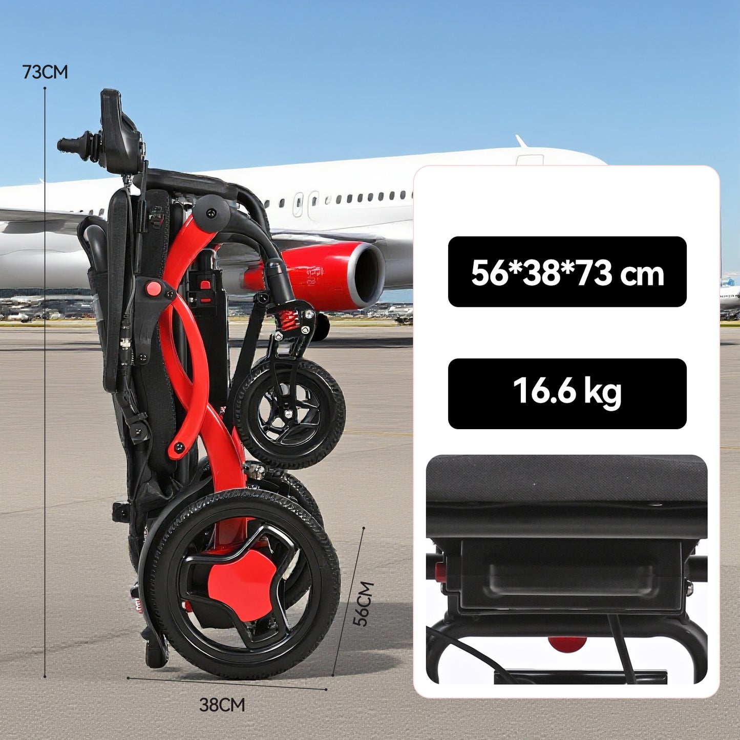 Nova-4 Premium E-Rollstuhl | 16,6 kg ultraleicht, faltbar, Lithium-Batterie bis 20 km