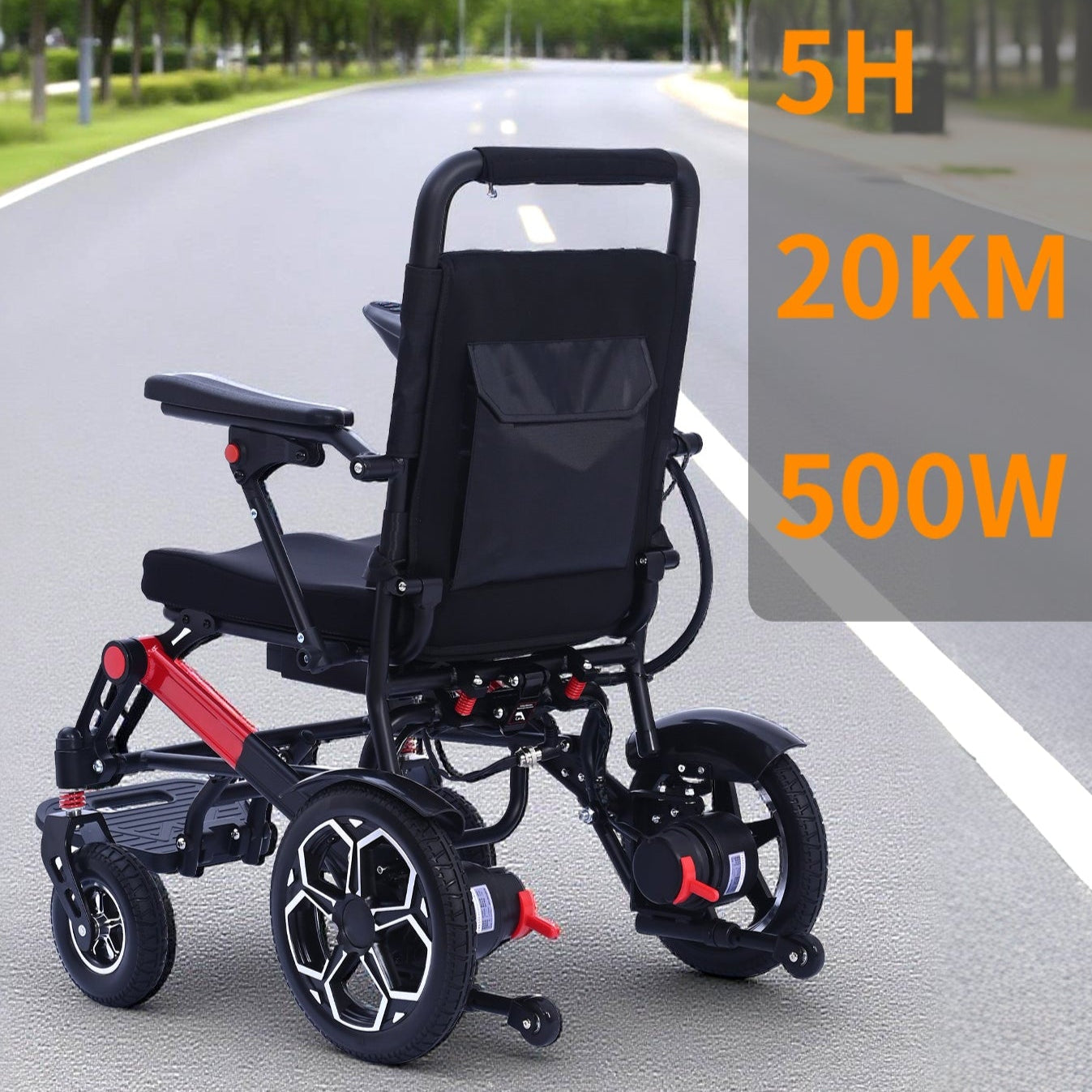 Nova-5 Elektrischer Faltrollstuhl | 21 kg Leichtgewicht, 500W Motor, bis 20 km Reichweite