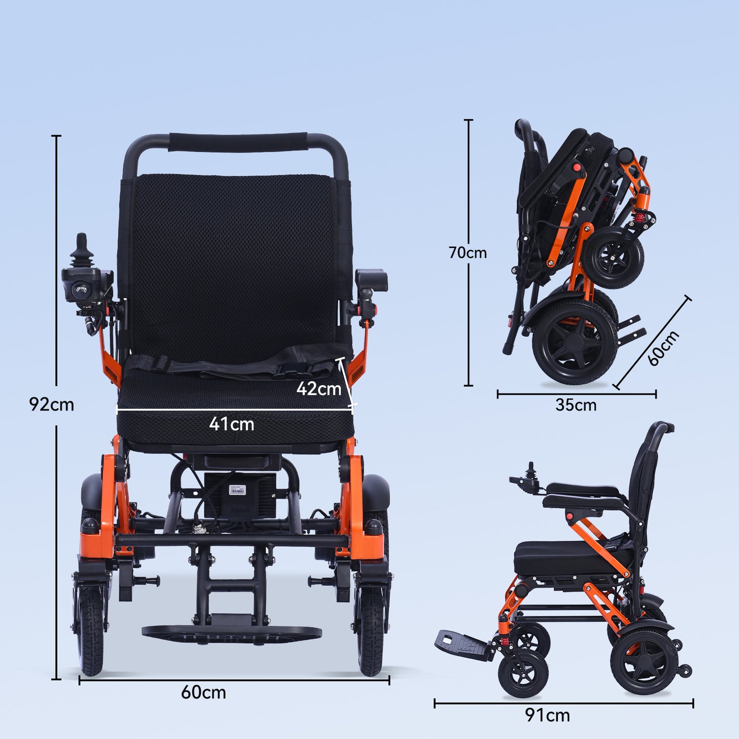 Nova-7 Elektrorollstuhl aus Magnesiumlegierung | Ultraleicht (16,5 kg), faltbar & bis 150 kg belastbar