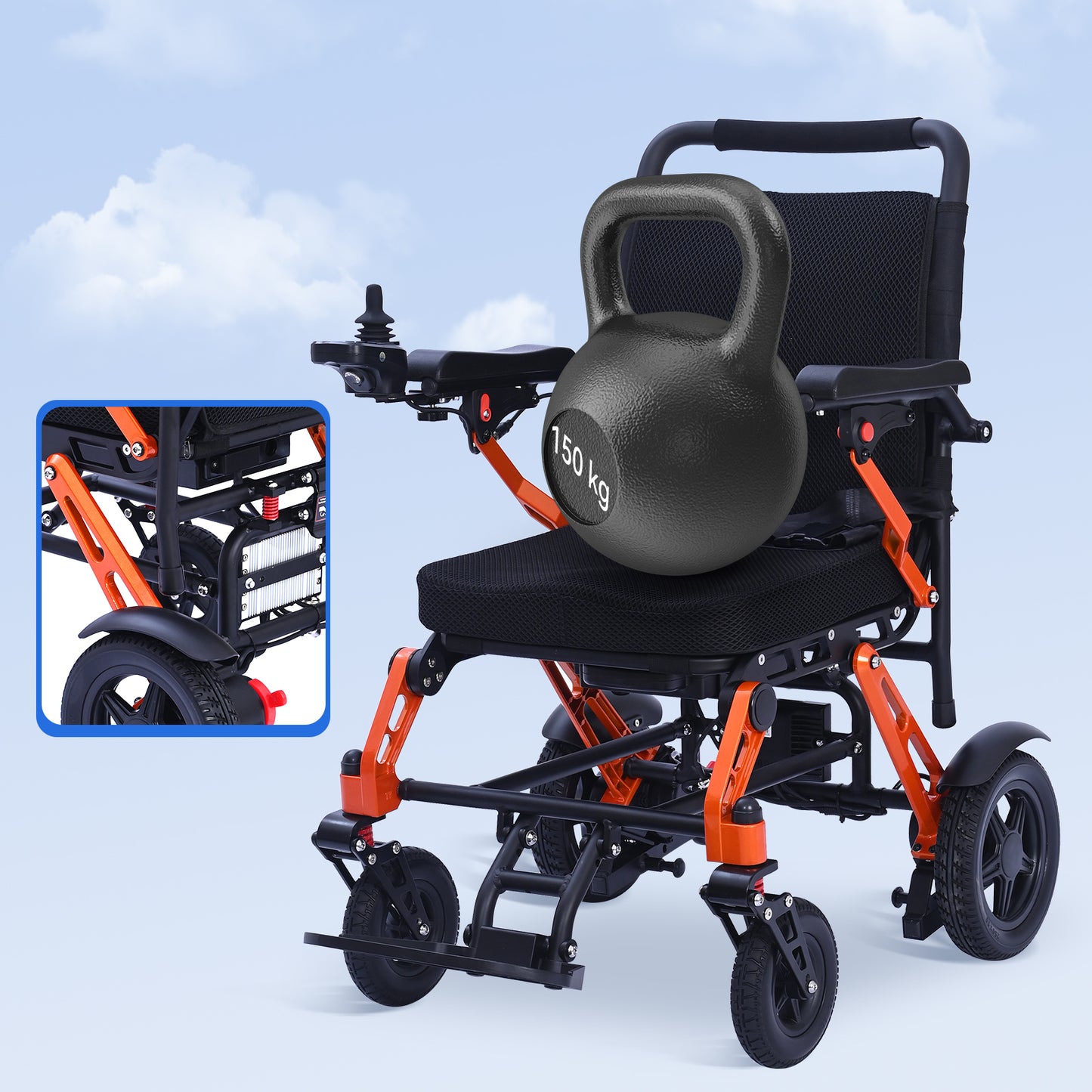 Nova-7 Elektrorollstuhl aus Magnesiumlegierung | Ultraleicht (16,5 kg), faltbar & bis 150 kg belastbar