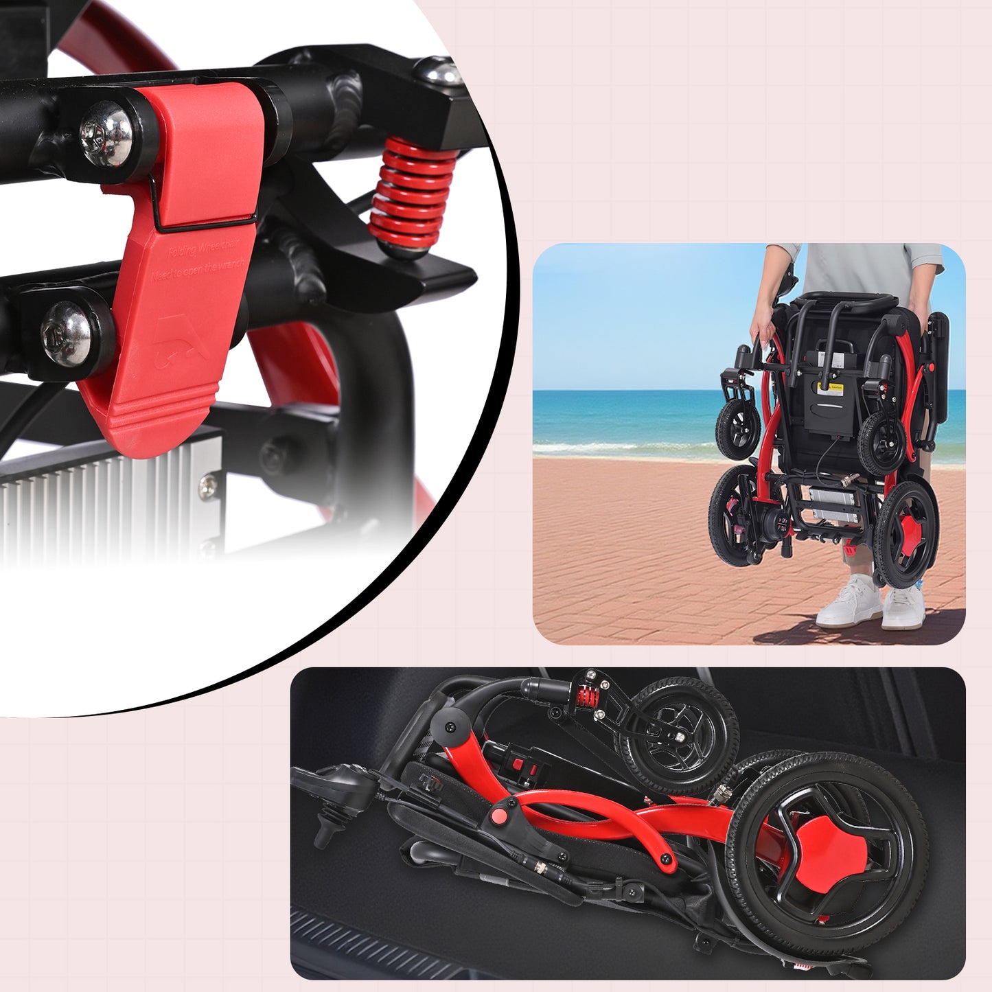 Nova-4 Premium E-Rollstuhl | 16,6 kg ultraleicht, faltbar, Lithium-Batterie bis 20 km